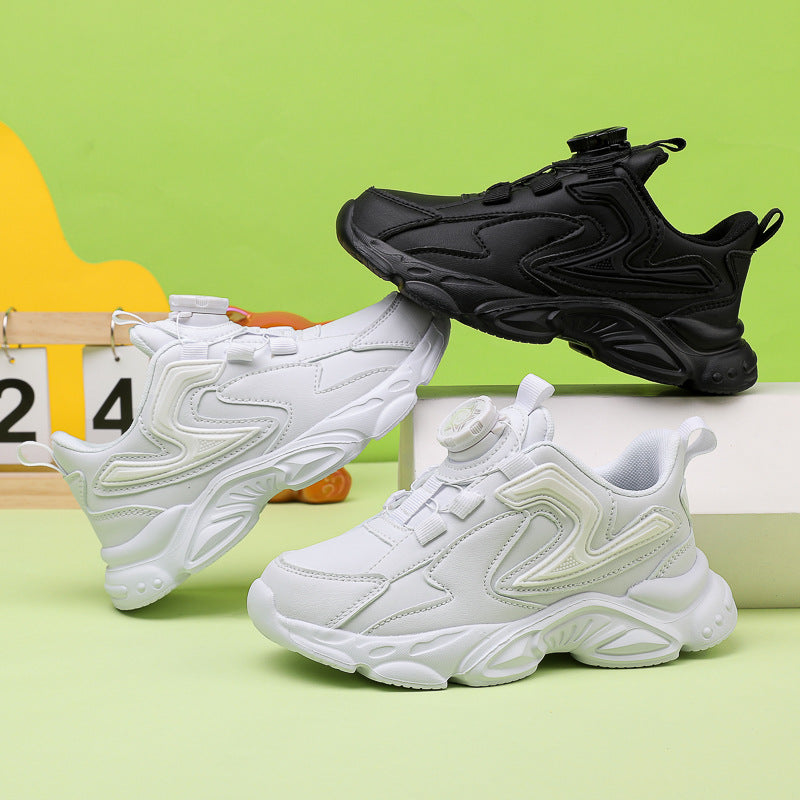 Premium Kids White Sports Sneakers – Lightweight Breathable Casual Shoes