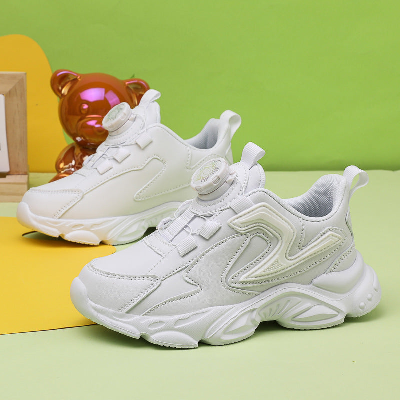 Premium Kids White Sports Sneakers – Lightweight Breathable Casual Shoes