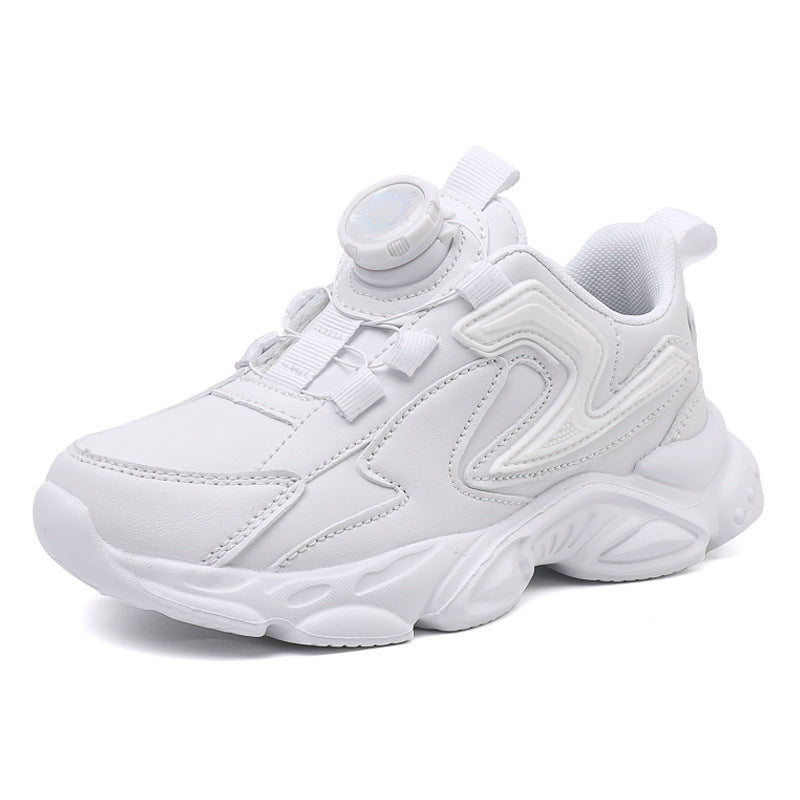 Premium Kids White Sports Sneakers – Lightweight Breathable Casual Shoes